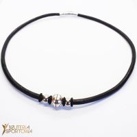 Basketball leather necklace
