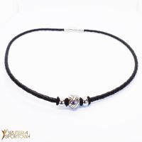 Volleyball leather necklace