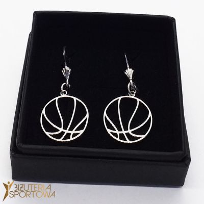 Basketball silver earrings