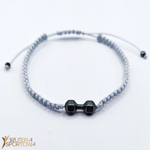 String bracelet with dumbbell