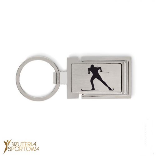 Cross-country skis key ring