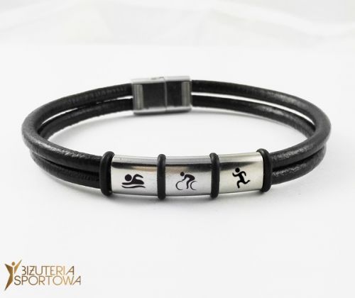 Triathlon leather bracelet