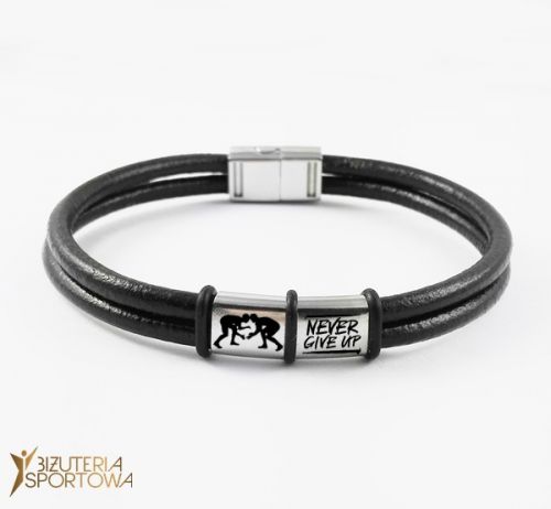 Wrestling leather bracelet