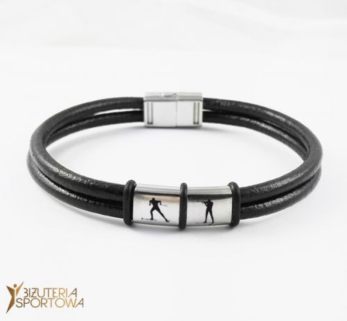 Biathlon leather bracelet