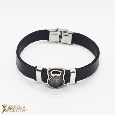 Kettlebell leather bracelet