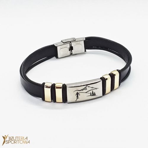 Leather running bracelet