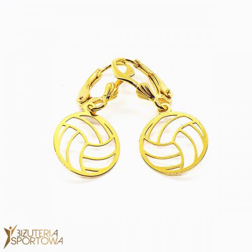 Silver volleyball earrings