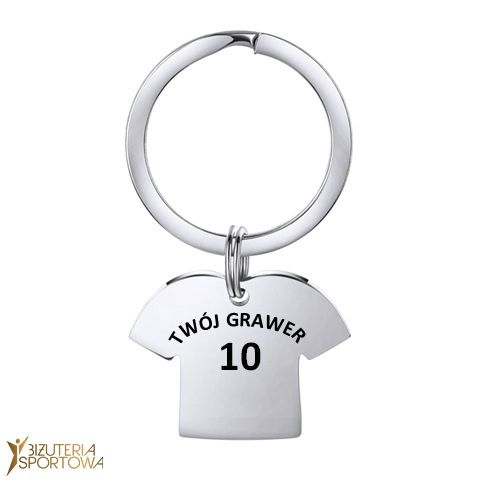 T-shirt key ring with engraving