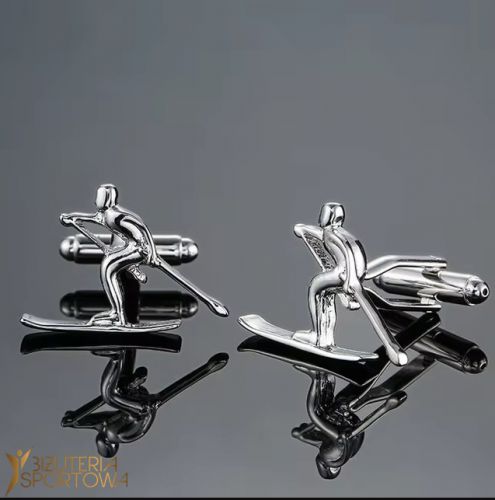 Skiing cufflinks